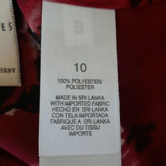 Vtg Emma James Top Sleeveless Sheer Scoop Neck Abstract Floral Pink Red Sz 10 - Picture 8 of 8